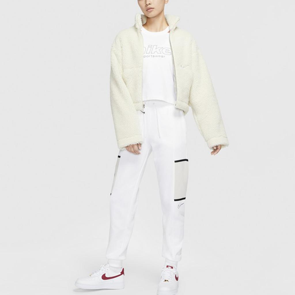 Nike Swoosh Sherpa теплая ветрозащитная куртка женская куртка белая CU6640-238
