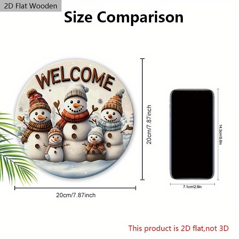 Теплая Зимняя Рождественская Деревянная Табличка с Узором Снеговика - Приветственная Табличка Navidad для Входной Двери, Настенный Подвесной Декор - Идеальное Рождественское Украшение