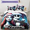 3pcs Custom Name The Nightmare Before Christmas Bedding Set Duvet Cover Closure Includes 1 Duvet Cover & 2 Pillowcases, Soft and Comfortable for All S