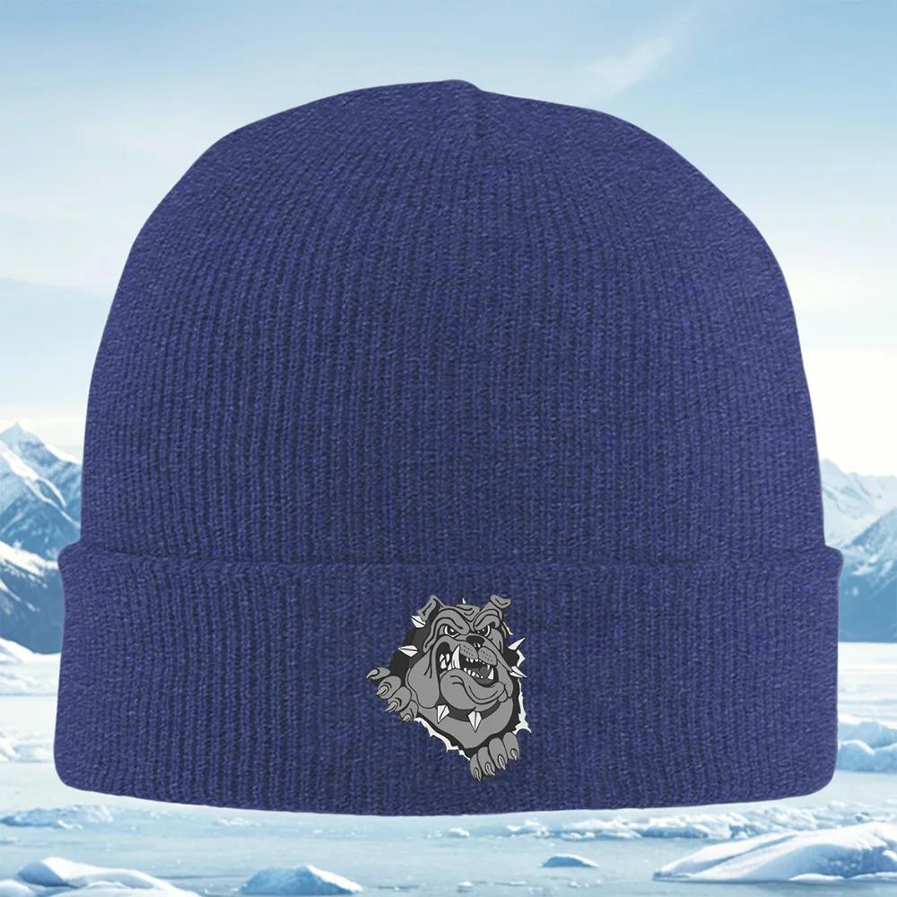 New Bulldog head with claws and teeth Unisex Women Unisex Knitted Hat Beanie Pullover Cap Winter Thermal Warm Christmas Outdoor Cy