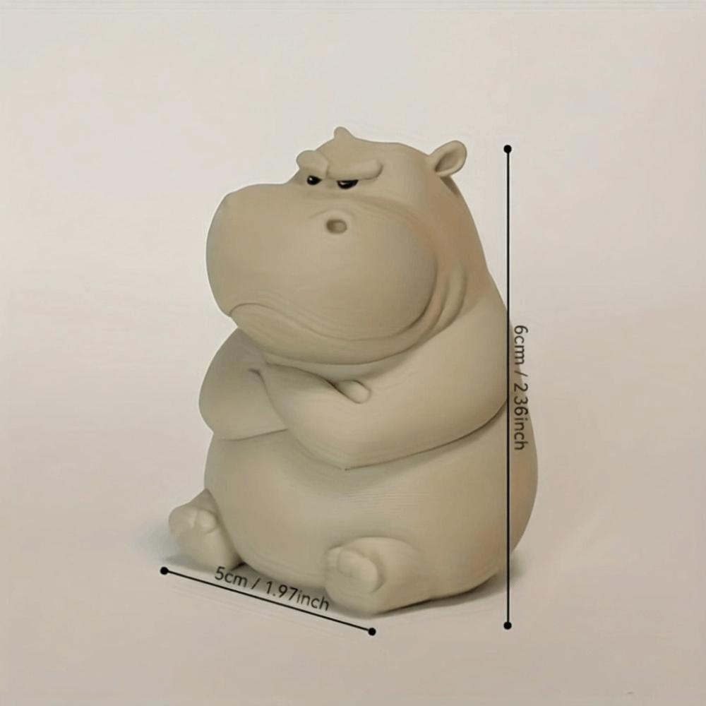 Desktop Decoration Irritable Hippopotamus Ornament 3D Printing Desktop Sculpture Decoration Home