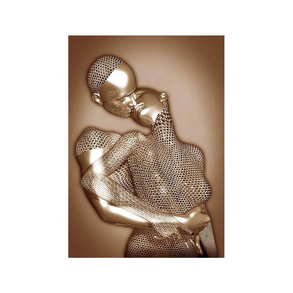 3d современная металлическая фигура, статуя, художественная роспись на холсте, романтические абстрактные постеры и принты, настенные панели для гостиной, декор для дома