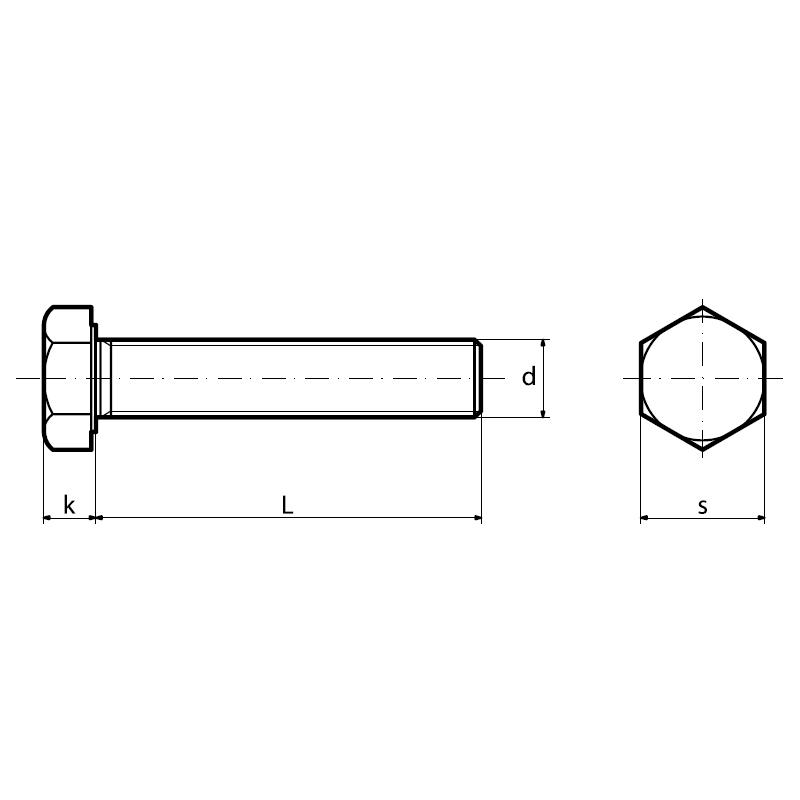 6K screw for key DIN933 KL 8.8 galvanized 1KG M10X35