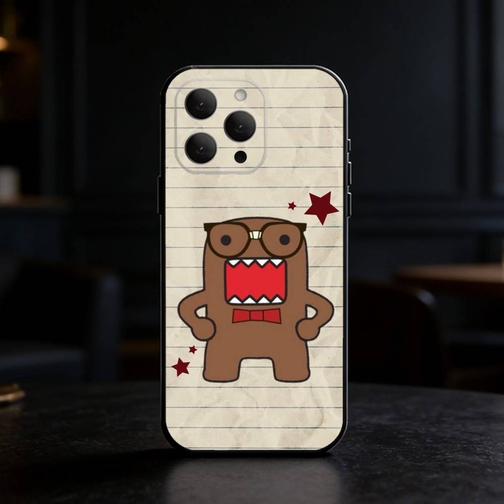 Милый Чехол для Телефона Domo-kun Чехол для Телефона Силиконовый черный Мягкий Для IPhone 17,16,15,14,13,12,11,SE,Plus Pro Max