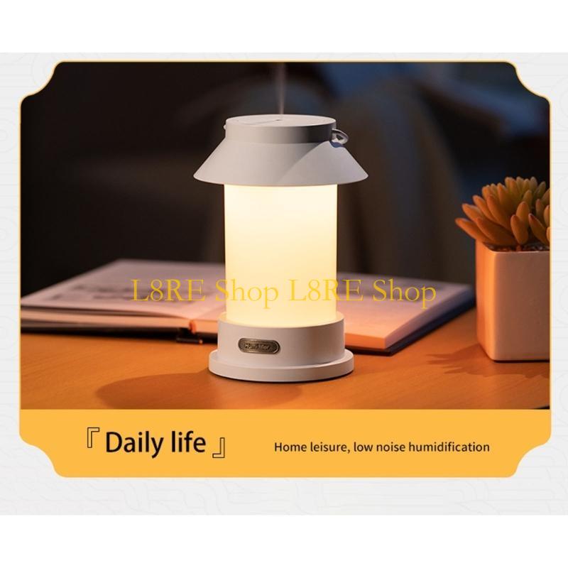 L8RE Mini Cool Humidifier Home Air Vaporizer Retro Lantern Aroma Essential Oil Diffuser Maker with LED Night Light