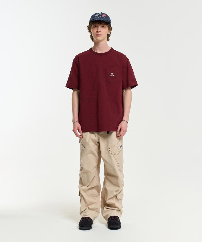 AECA Everyday Aeca Clover Pocket Tee-Burgundy