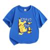 Kids Boys Girls 100% Cotton Crew Neck Short Sleeve T-Shirt, Cute Yellow Electric Mouse Cartoon Print Casual Comfortable Summer Tee for Toddlers Childr