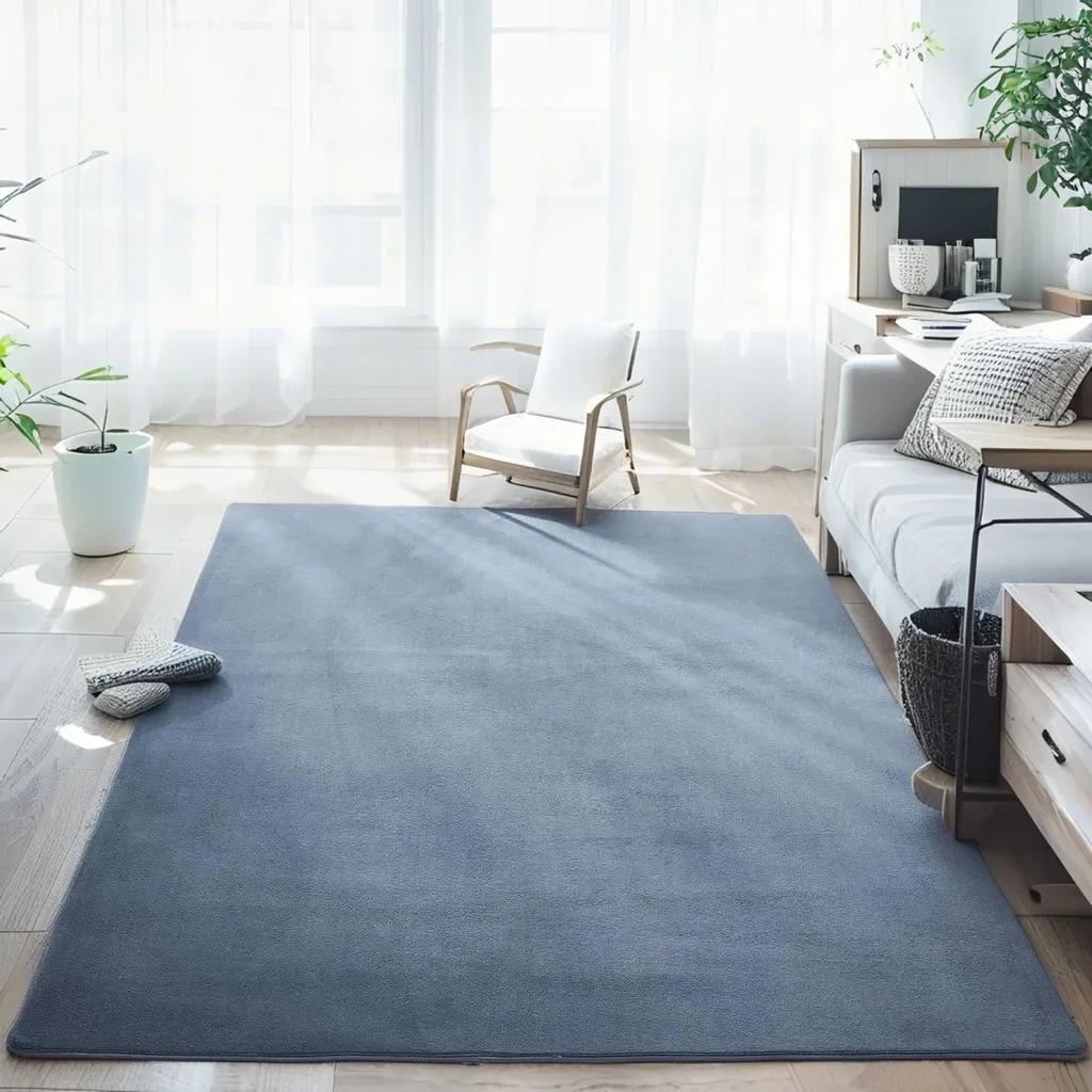 200x300cm Modern Solid Short Plush Carpet for Living Room Sofa Area Kids Bedroom Game Mat Balcony Coral Fleece Rug