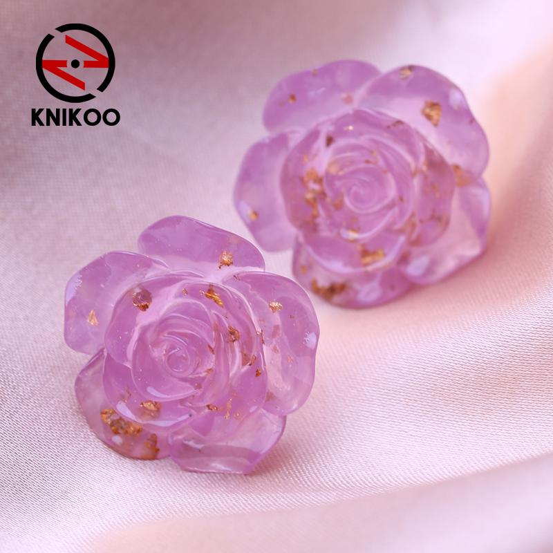 KNIKOO Геометрические серьги для женщин, модные цветочные серьги, ювелирные изделия для свадебной вечеринки, подарки, серьги