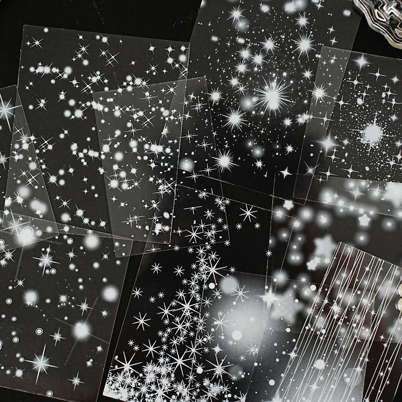 15pcs Instant Flowing Light Series Ins Natural Elements Landscape PET Stickers DIY Diary Scrapbook Aesthetics Stationery Sticker