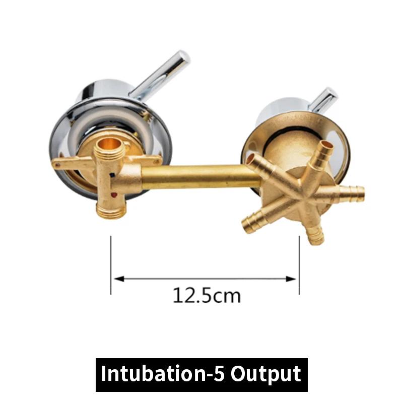 2/3/4/5 Output Hole Distance 10cm/ 12.5cm Brass Shower Room Faucet Bathroom Intubation Mixer Diverter For Shower Cabin Mixer
