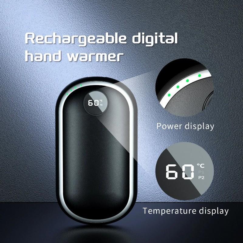 10000mAh USB Rechargeable Double Sides Heating Hand Warmer Portable Mobile Power Supply Large LED Display Heater