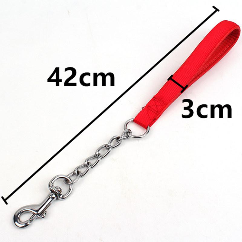 Собачий поводок из нержавеющей стали, короткие поводки для собак, поводки, устойчивые к жеванию, для крупных собак, прогулочная тяговая веревка, нейлоновая цепь для собак, товары для домашних животных