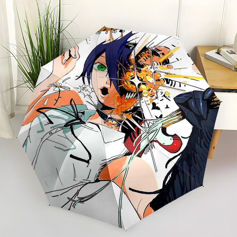 1pc Outdoor Umbrella with Anime Character Design - Automatic Opening/Closing, Portable 3-Fold Design, Iron Frame, Festival Gift for Fans, Travele