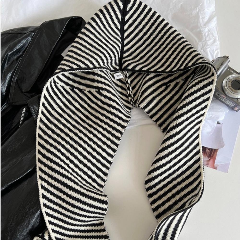 Защита ушей Холодостойкая шапка с капюшоном Шейный платок Шарф Шапка Модная полосатая балаклава Женская