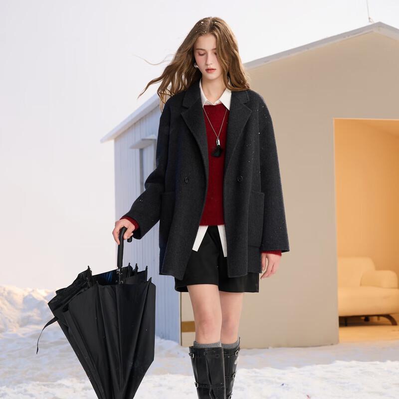 Sancai Song Yi Collection Women's Double-Sided Merino Wool Coat