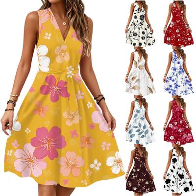 Женское модное платье с рукавами три четверти, свободного кроя, с удобным цветочным принтом