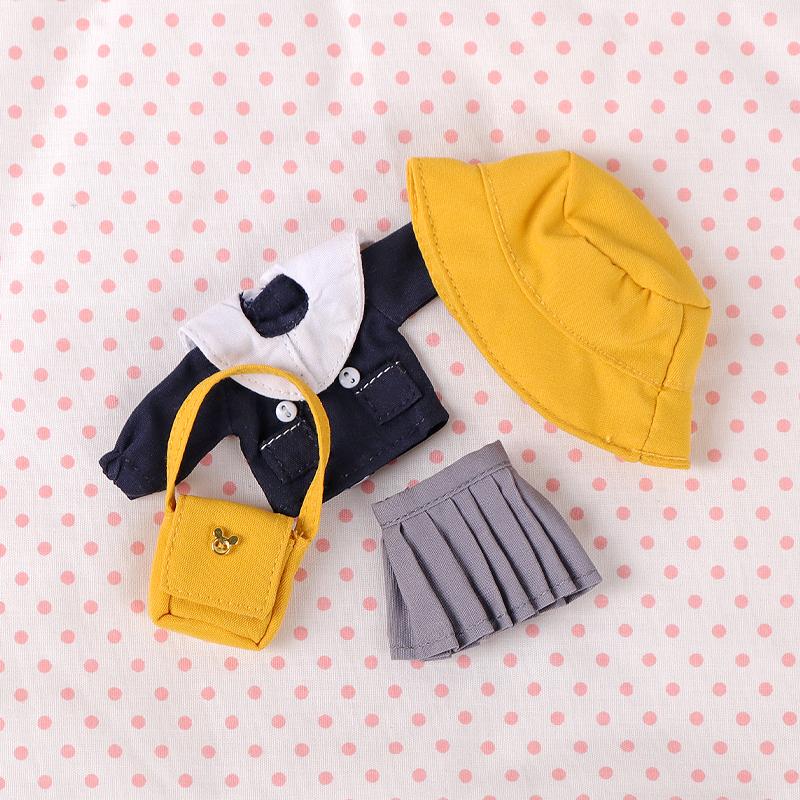 Светло-синий Розовый Одежда для Ob11 Малыша Рубашка+Штаны+Шляпа+Сумка Кролик Медведь Костюм для Детского Сада Molly Одежда для Малыша GSC Тело 12 Аксессуар BJD