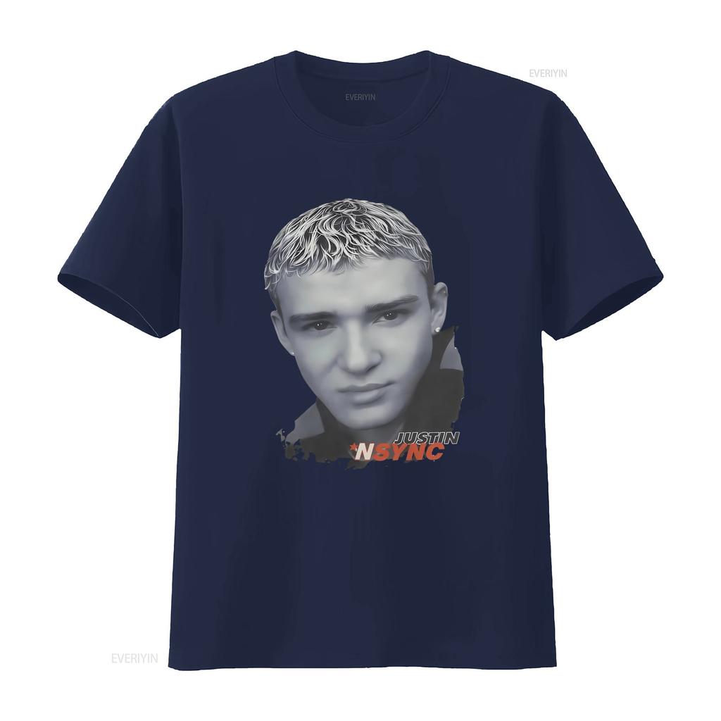 Nsync Justin Timberlake Белая Хлопковая Футболка Для Унисекс И Унисекс Все Размеры Доступны Винтажная Повседневная Стильная Универсальная