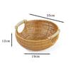 Vintage Boho Style Rattan Storage Tray Woven Texture PP Wicker Basket Snack Plate Coffee Shop