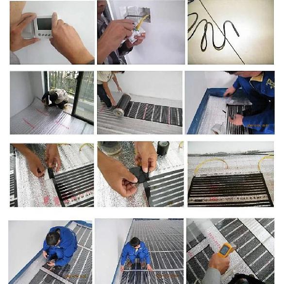 Инфракрасная пленка для теплого пола AC220V 220 Вт/м² Теплый коврик с зажимами Изоляционные пасты