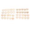 40pcs Unfinished Wood Mixed Heart Shape DIY Natural Rustic Wood Pieces for Handicraft Bookmarks Gift Labels Decoration