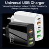 USB-зарядное устройство мощностью 65 Вт, быстрая зарядка QC 3.0 PD 3.0, настенная зарядка, 5-портовый адаптер с вилкой европейского стандарта для путешествий