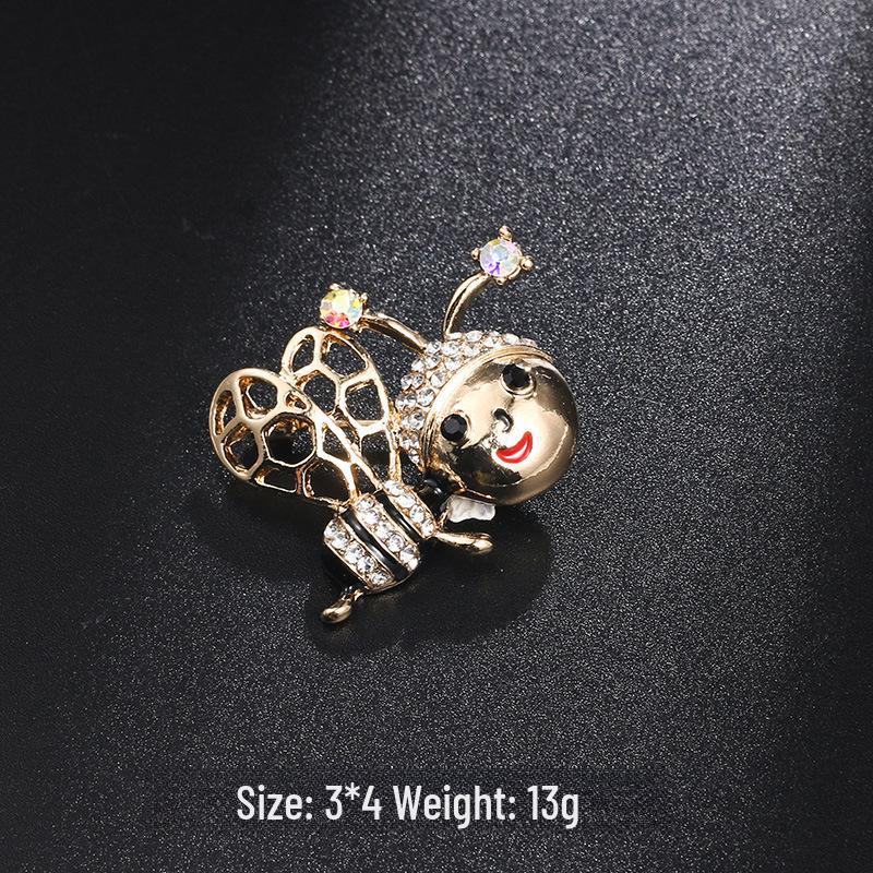 Брошь в виде пчелы с каплями масла в новом стиле - милая булавка в виде животного для воротников и аксессуаров одежды