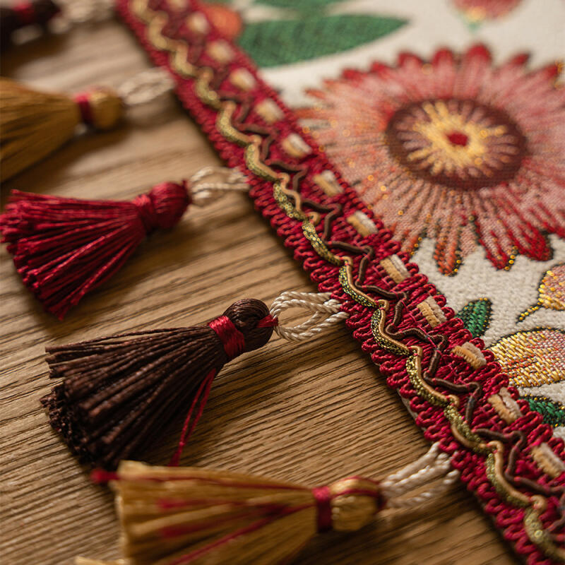 Винтажная скатерть с цветочным принтом - Напечатанная богемная скатерть для обеденных шкафов и журнальных столиков