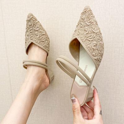 Мода с каблуком Обувь Сексуальные женские мюли Шлепанцы и женские сандалии Остроносые шлепанцы Летняя обувь ПВХ H Сандалии Стильная распродажа Vip