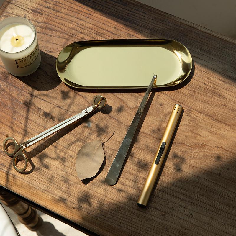 3pcs Luxury Candle Accessory Set Candle Extinguisher Tool Candle Snuffer Trimmer Hook Tray Dipper Home Decor For Party Wedding