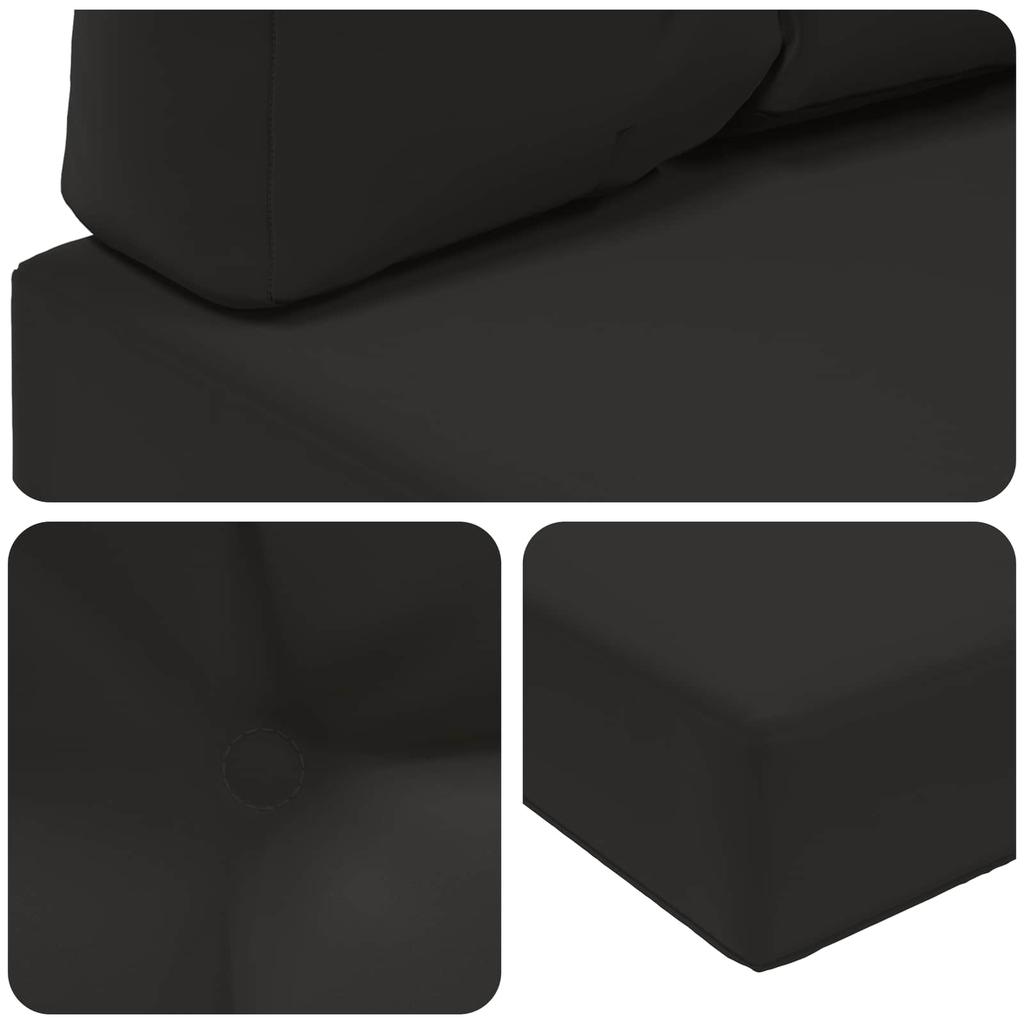 Outdoor Sofa Cushions 2 pcs Black Polyester