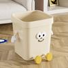 Household Waste Bin Cartoon Trash Can with Eyes Hands Legs 7L/12L/16L Cute No Lid Garbage Bin for Kitchen Bathroom Bedroom Office