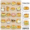 20-Pack Cute Cartoon Bread Dog Hand-Painted Magnetic Stickers for Fridge and Pegboard