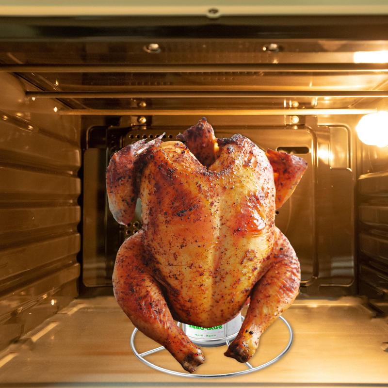 Решетка для жарки курицы с антипригарным покрытием из пищевой нержавеющей стали, вертикальный держатель для курицы, сковороды для барбекю, кухонные аксессуары