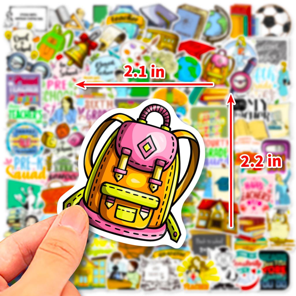 100 шт. Наклейки ко Дню учителя - Наклейки на школьную тематику для тетрадей, багажа, подарков