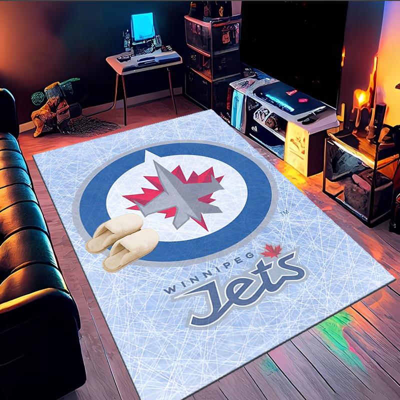 Jets Hockey Team Area Rug Suitable for Indoor And Outdoor,Carpets for Kitchens, Homes, Offices, Living Rooms,Home Decor,Christmas Gift