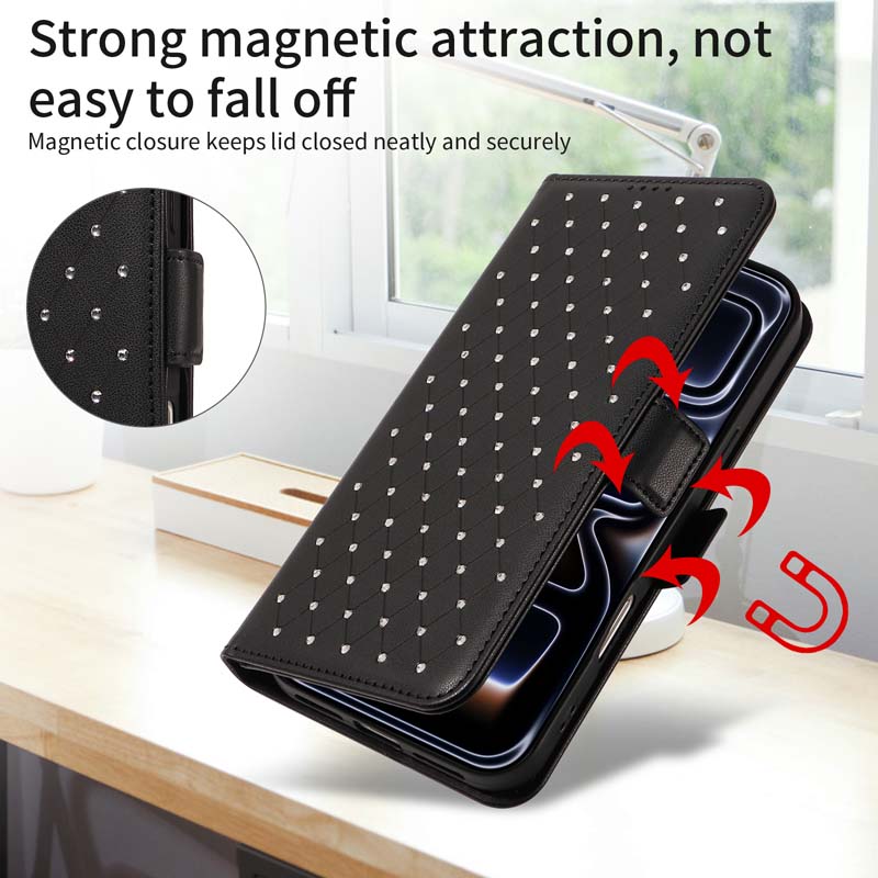 8 9 For Pixel Google 10 Pro Xl Case Luxury Glitter Diamond Magnetic Leather Wallet Card Phone Cover For Google Pixel 8a 9a Coque