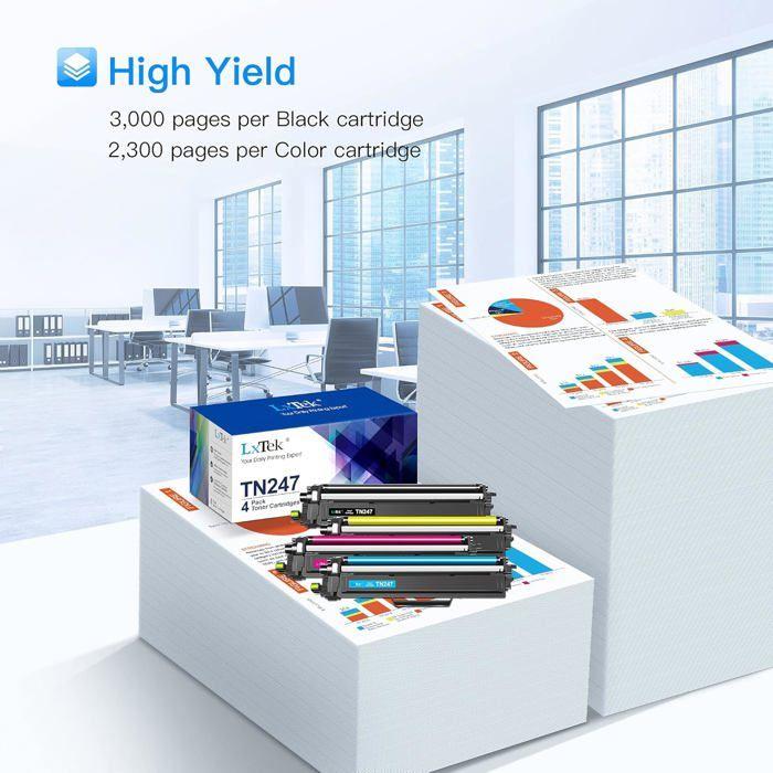 Toner Compatible - HOME FIT TRAINING - TN247 TN243 - 4 Cartouches - Multicolore - Laser