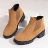 New Style Shoes: Elastic Band Shoes, Chunky Ankle Boots, Women's Round-toe Chunky Ankle Casual Boots, Women's Shoes