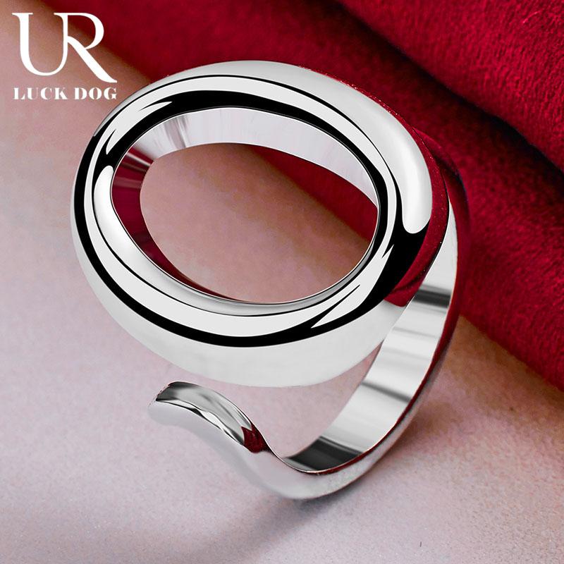 Кольцо из стерлингового серебра 925 пробы с круглым О-образным кольцом, регулируемым по размеру, модные свадебные украшения