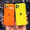 Неоновый флуоресцентный однотонный чехол для телефона для Apple iphone 17 16 15 13 12 11 Pro MAX 14 X XR XS 8 7 Plus Мягкий IMD чехол Прозрачная задняя крышка телефона