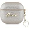 Guess Metallic Script Charm Case For Airpods 4 Gold