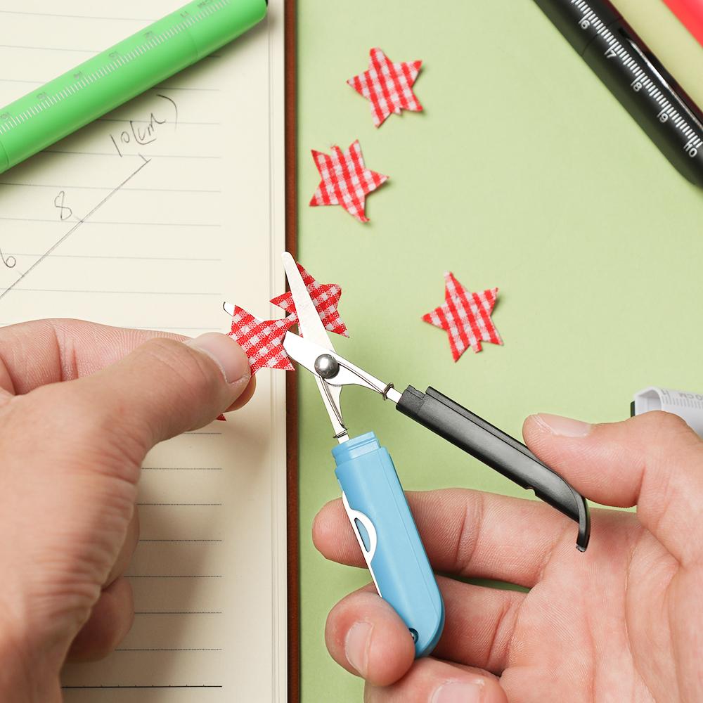 Творческий многофункциональный 3 в 1 пластиковая линейка шариковая ручка со складными ножницами ручки для письма офисные школьные канцелярские принадлежности