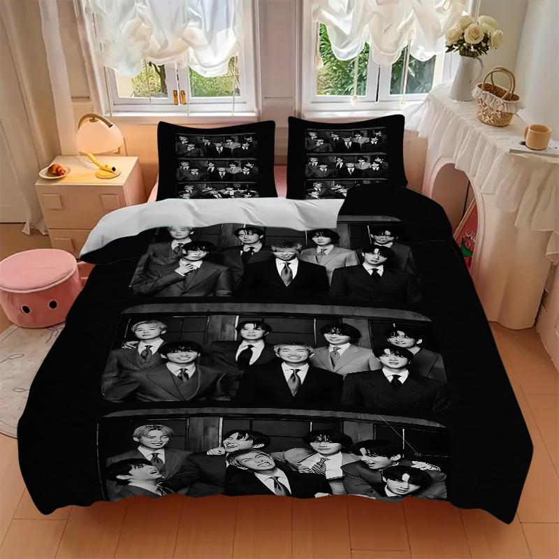 3Pcs Group Portrait Black White Bedding Sets For All Sizes New 3D Printed Bed Cover Comforter Duvet Cover Pillowcase Bedroom Decoration