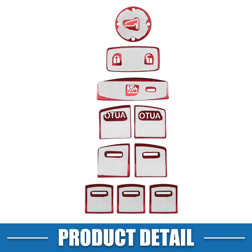 ABSOPRO Красный Мастер Кнопка Переключателя Стеклоподъемника Накладка Декоративная Наклейка для Honda Accord 10 штук 2018-2022