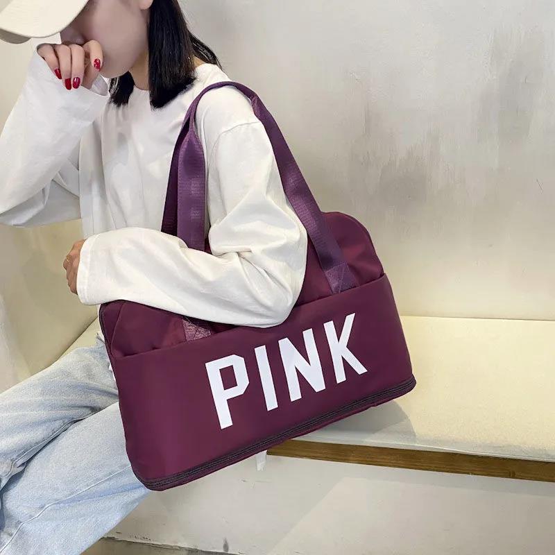 Дорожная сумка большой вместимости Легкая сумка для фитнеса Регулируемая сумка на молнии Сумка с перекладиной Водонепроницаемая спортивная сумка Сумка через плечо для девочек Косметичка