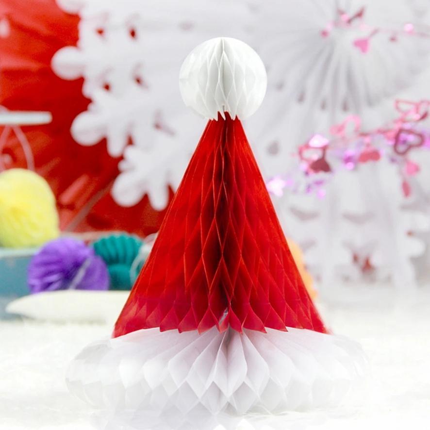 Honeycomb Ball Christmas Hat Christmas Tree Decoration Lantern Paper Flower Pendant