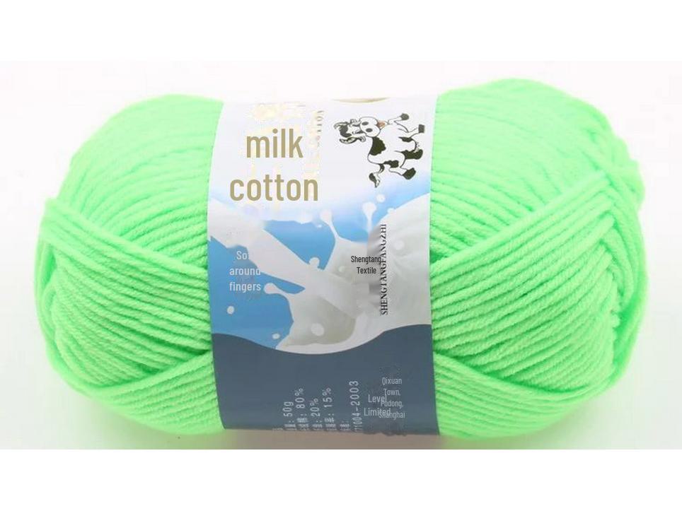 Комплект из 5 нитей детской шерстяной шапки и шарфа из молочной хлопковой пряжи средней толщины, ручная работа