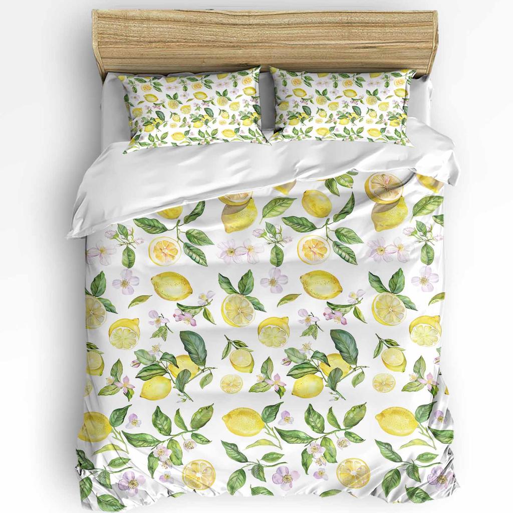 Summer Fruit Red Pomegranate Green Leaf Duvet Cover With Pillow Case Custom 3pcs Bedding Set Quilt Cover Double Bed Home Textile